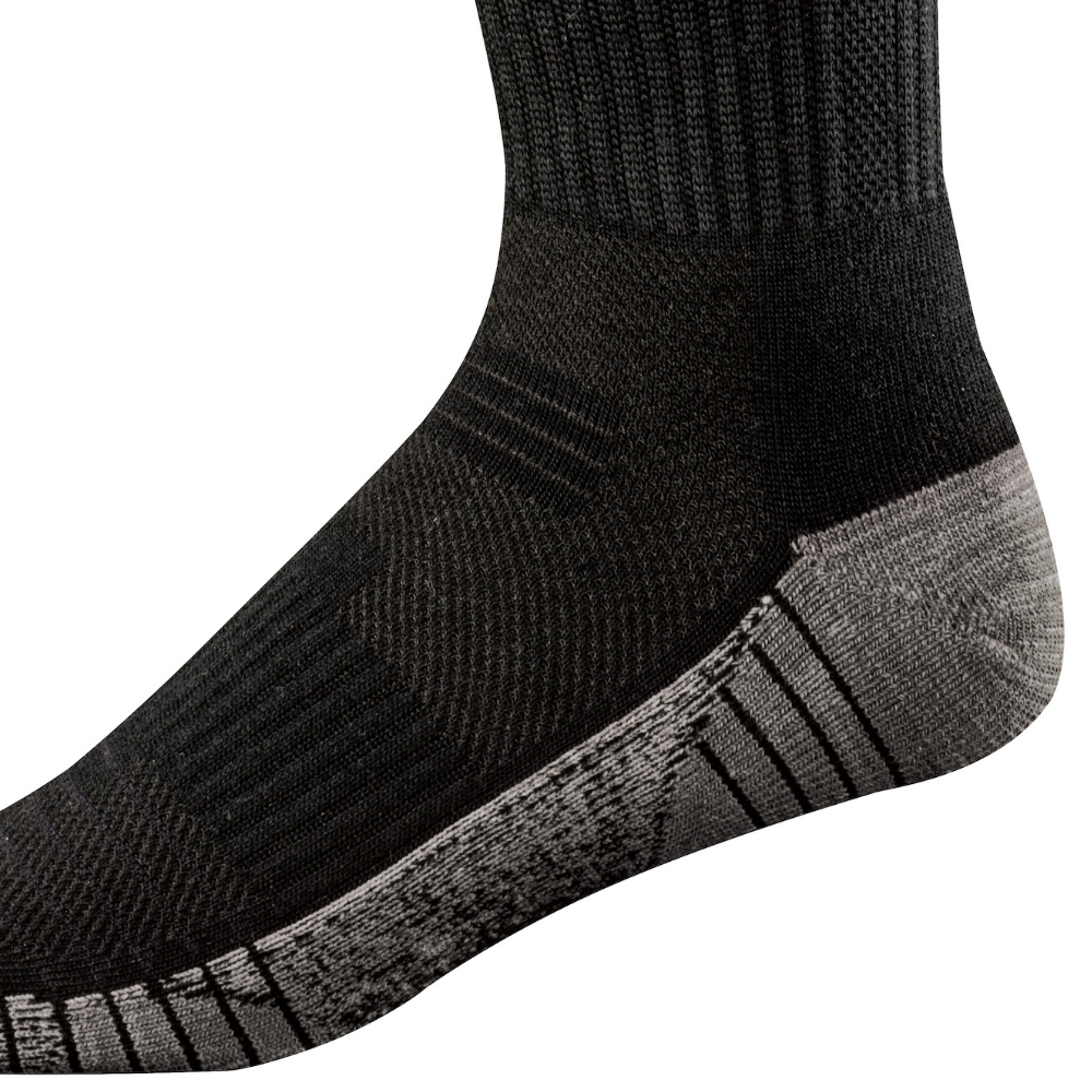 FootJoy Men's Techsof Tour Crew Black Socks 6 Pairs